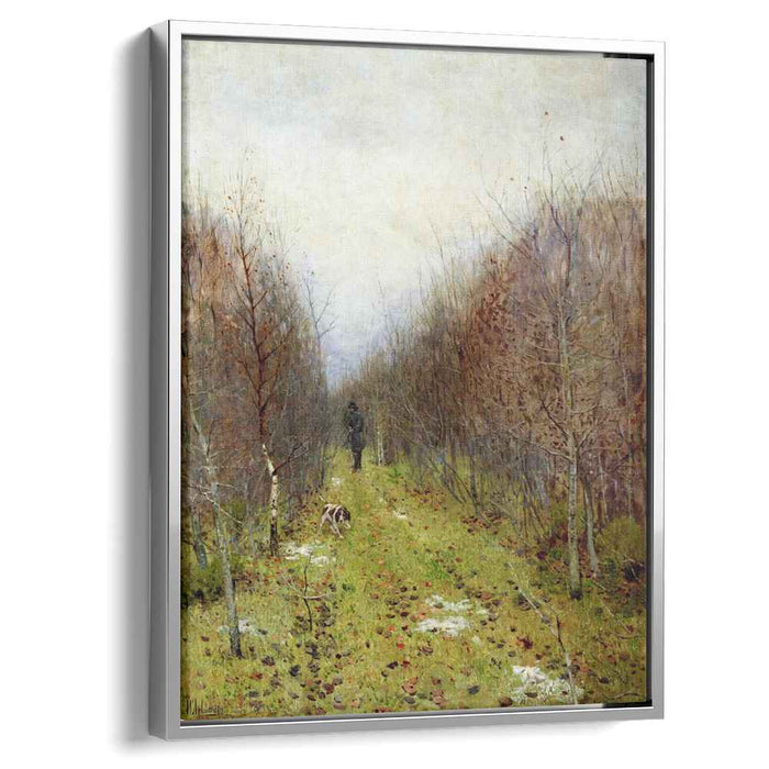 Autumn landscape with hunter (1880) by Isaac Levitan