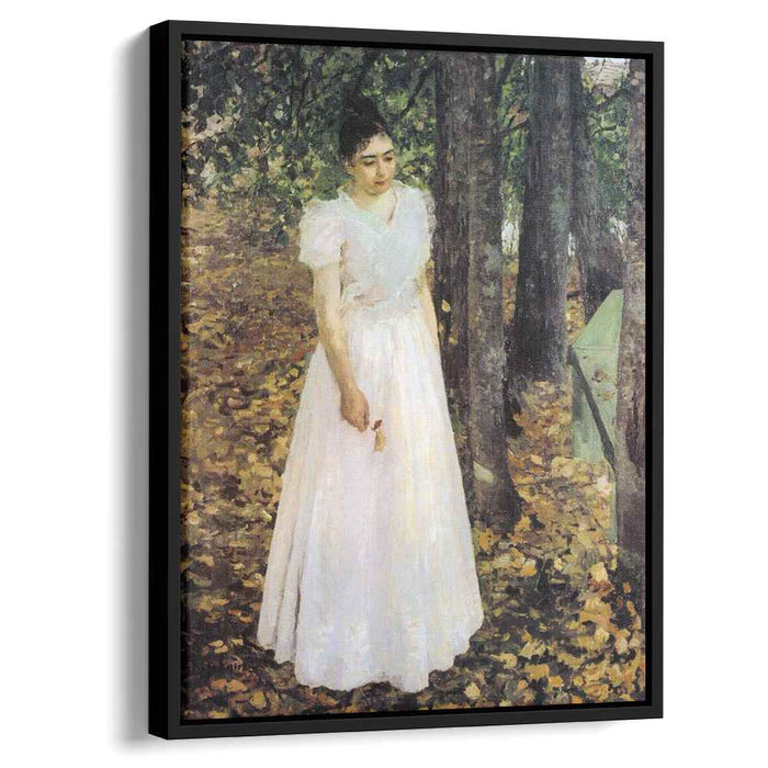 Autumn.Young Woman in a Garden (1891) by Konstantin Korovin