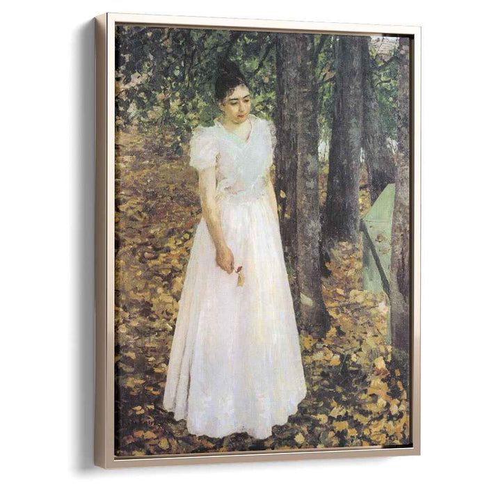 Autumn.Young Woman in a Garden (1891) by Konstantin Korovin