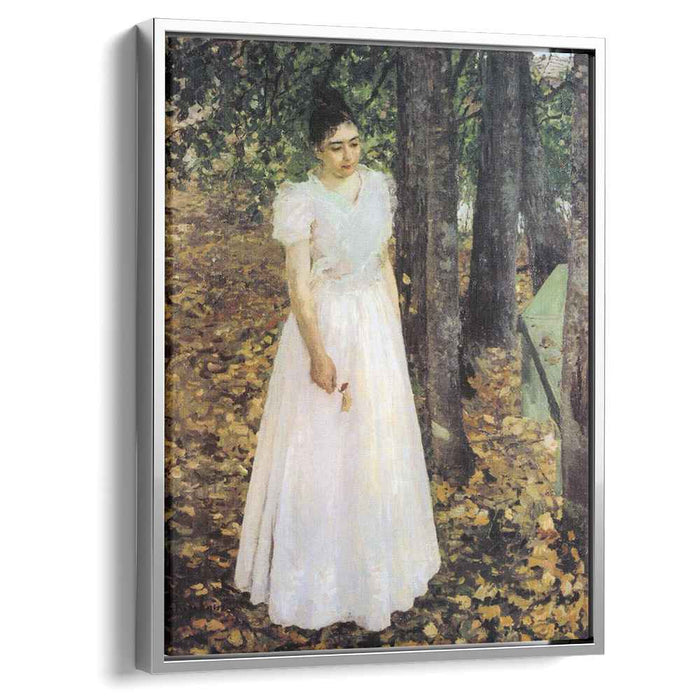 Autumn.Young Woman in a Garden (1891) by Konstantin Korovin