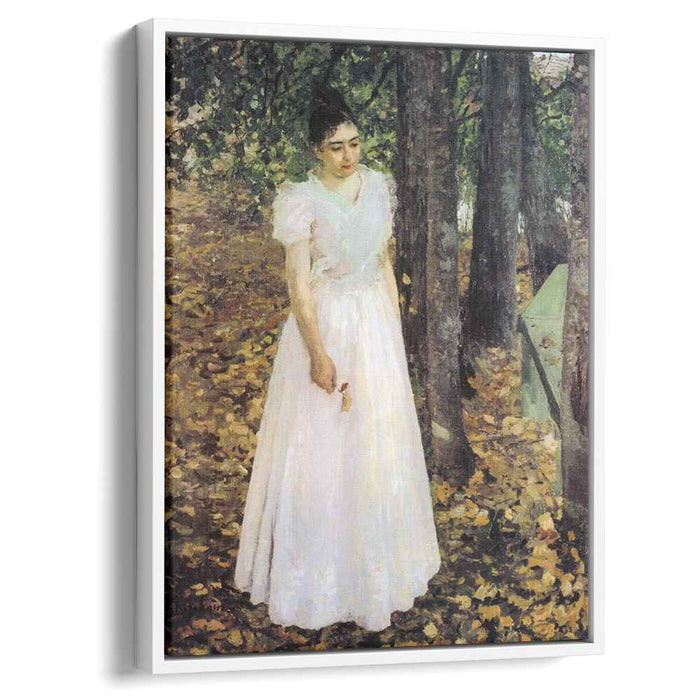 Autumn.Young Woman in a Garden (1891) by Konstantin Korovin