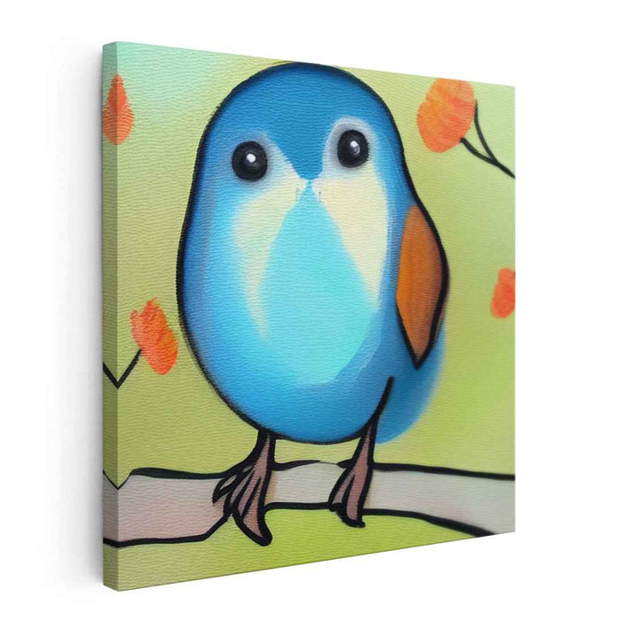 Charming Bluebird: Whimsical Nature-Inspired Canvas Art