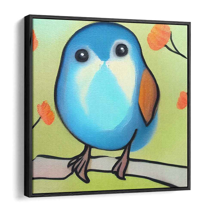 Charming Bluebird: Whimsical Nature-Inspired Canvas Art