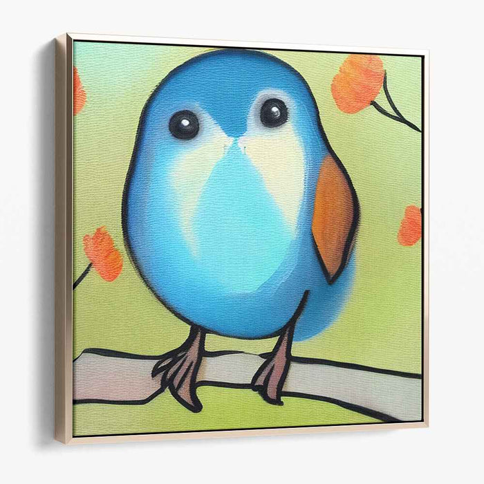 Charming Bluebird: Whimsical Nature-Inspired Canvas Art