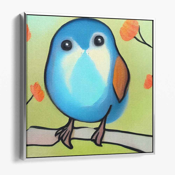 Charming Bluebird: Whimsical Nature-Inspired Canvas Art