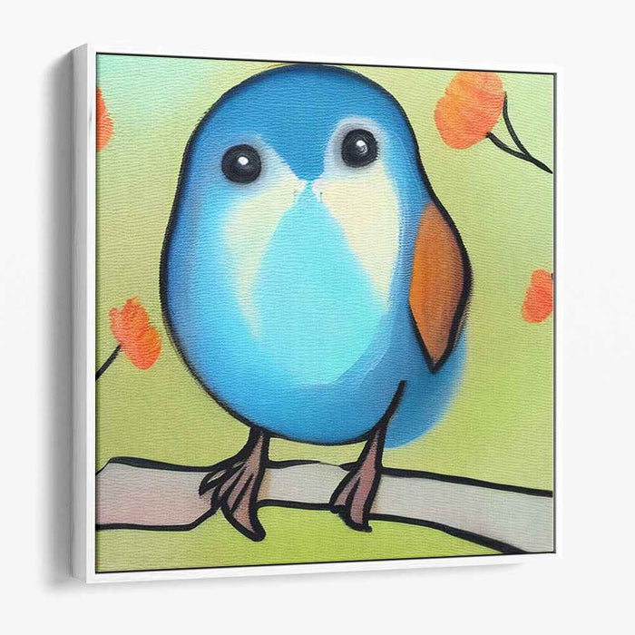 Charming Bluebird: Whimsical Nature-Inspired Canvas Art