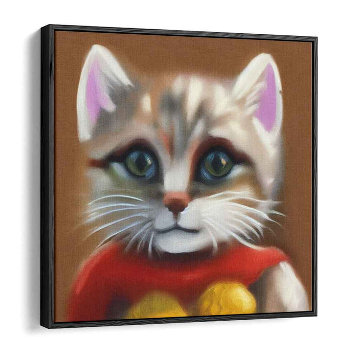 Whiskered Wealth: Charming Fortune Cat Canvas Art