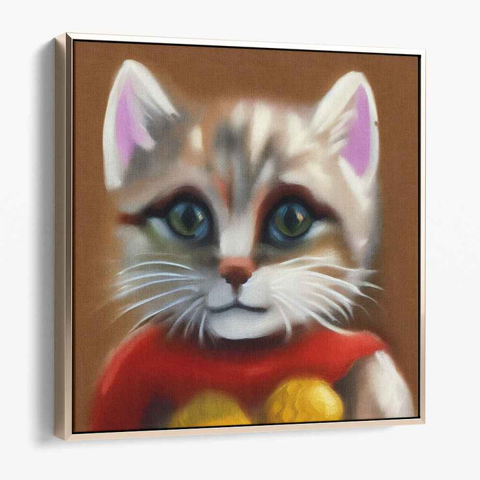 Whiskered Wealth: Charming Fortune Cat Canvas Art
