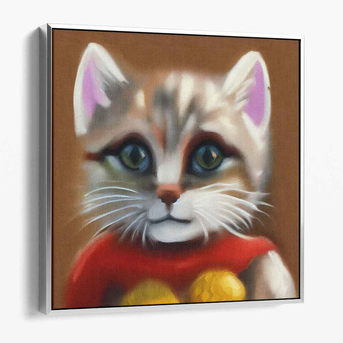 Whiskered Wealth: Charming Fortune Cat Canvas Art