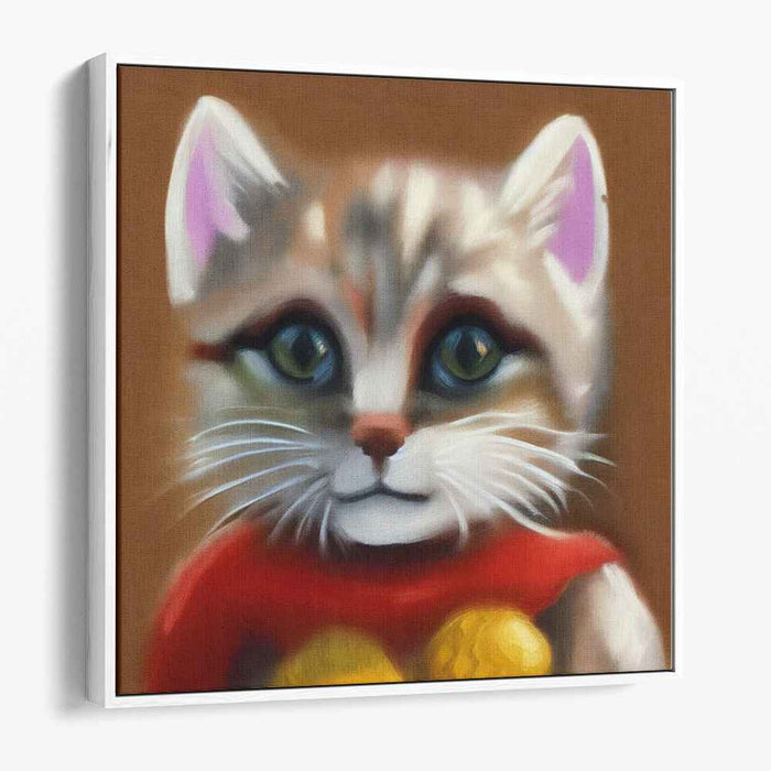 Whiskered Wealth: Charming Fortune Cat Canvas Art