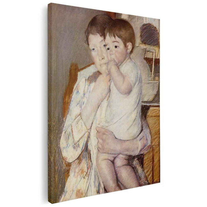 Baby in His Mother`s arms, sucking his finger by Mary Cassatt