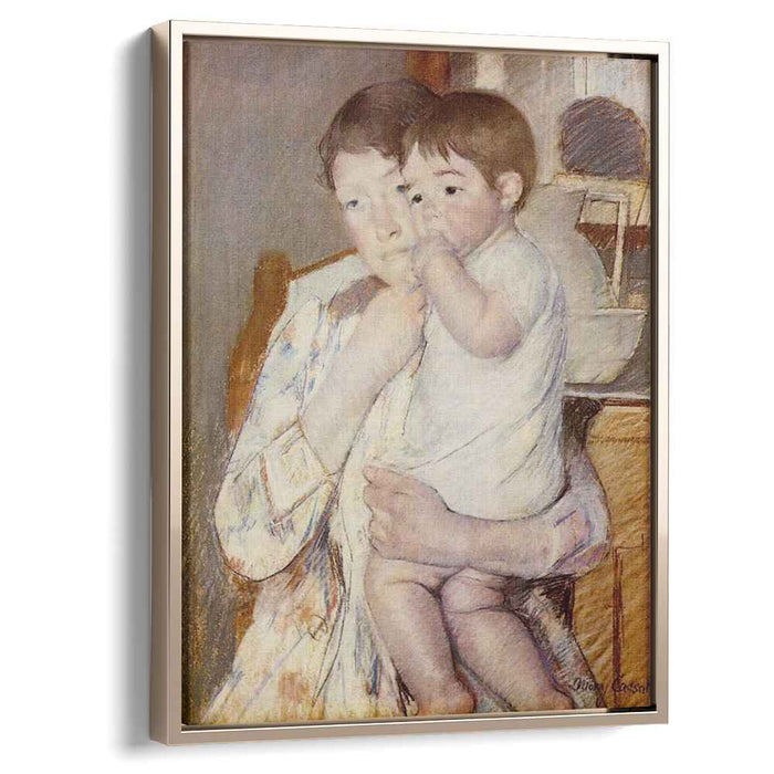 Baby in His Mother`s arms, sucking his finger by Mary Cassatt