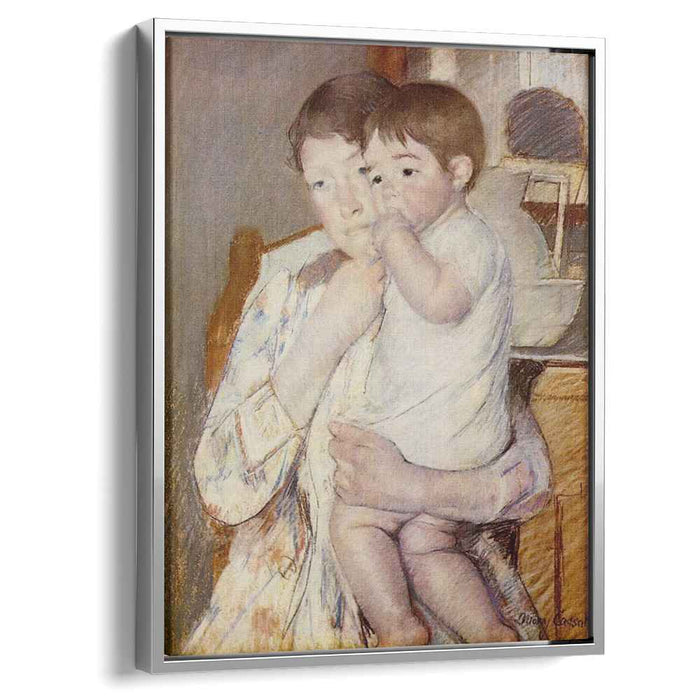 Baby in His Mother`s arms, sucking his finger by Mary Cassatt