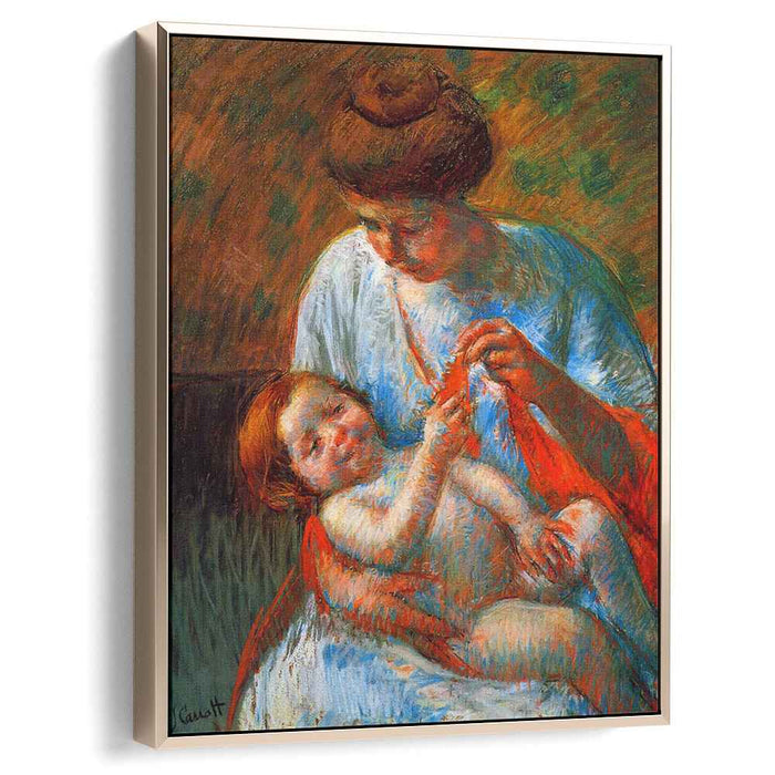 Baby Lying on His Mother s Lap, reaching to hold a scarf by Mary Cassatt