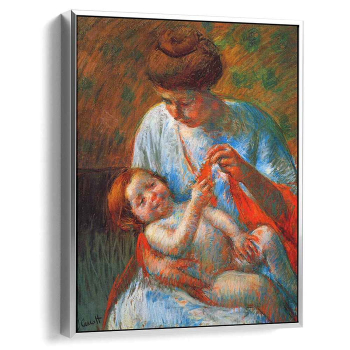 Baby Lying on His Mother s Lap, reaching to hold a scarf by Mary Cassatt