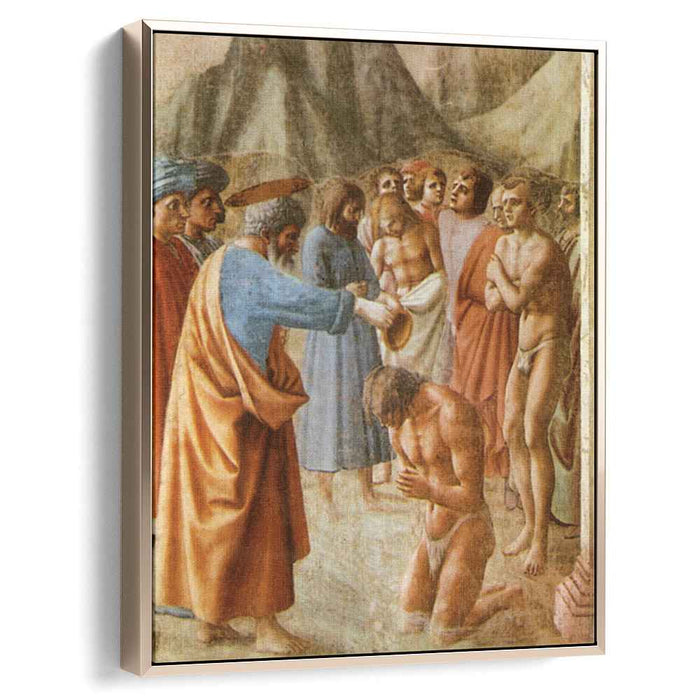 Baptism of the Neophytes (1427) by Masaccio