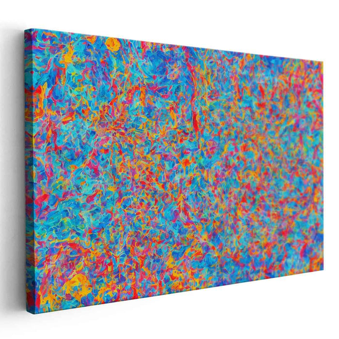 Vibrant Explosion: Abstract Expressionist Color Explosion Canvas Art Print