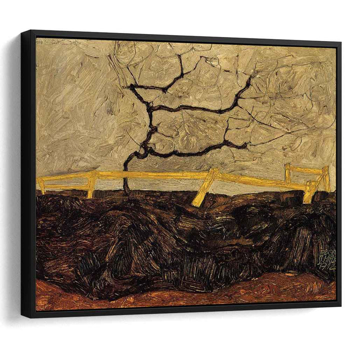 Bare Tree behind a Fence (1912) by Egon Schiele