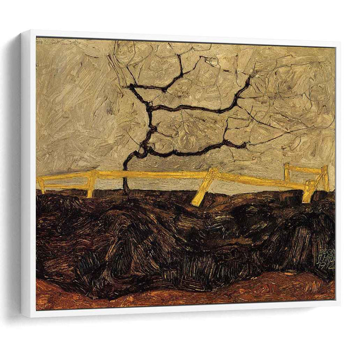 Bare Tree behind a Fence (1912) by Egon Schiele