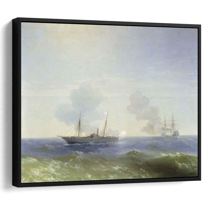 Battle of steamship Vesta and Turkish ironclad (1877) by Ivan Aivazovsky