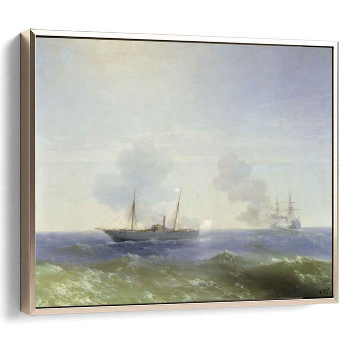Battle of steamship Vesta and Turkish ironclad (1877) by Ivan Aivazovsky