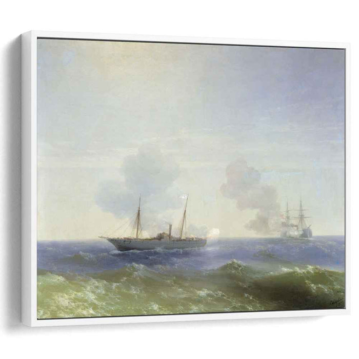 Battle of steamship Vesta and Turkish ironclad (1877) by Ivan Aivazovsky