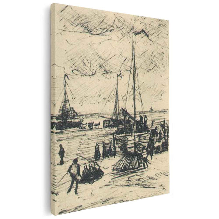 Beach and Boats (1882) by Vincent van Gogh