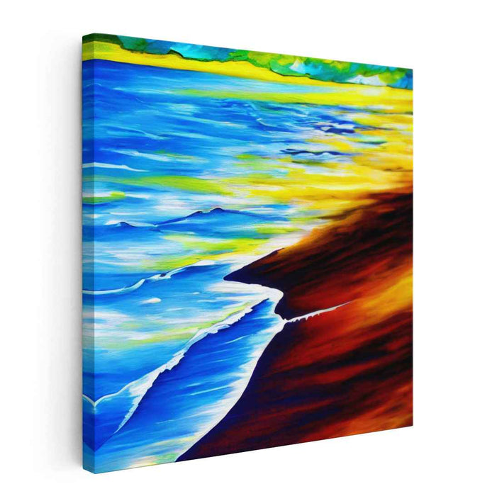 Oceanic Swirl: Abstract Impressionist Beach Scene