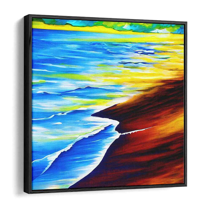 Oceanic Swirl: Abstract Impressionist Beach Scene