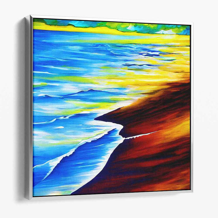 Oceanic Swirl: Abstract Impressionist Beach Scene