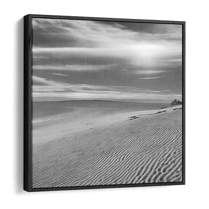 Sand Ripples Mirage Glow: Desert Dunes Under Sunlit Sky