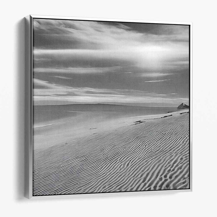 Sand Ripples Mirage Glow: Desert Dunes Under Sunlit Sky