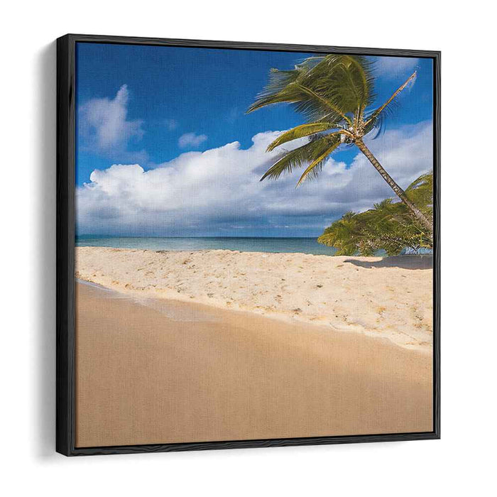 Ocean Foam Whispers: Serene Beachside Bliss Canvas Art Print