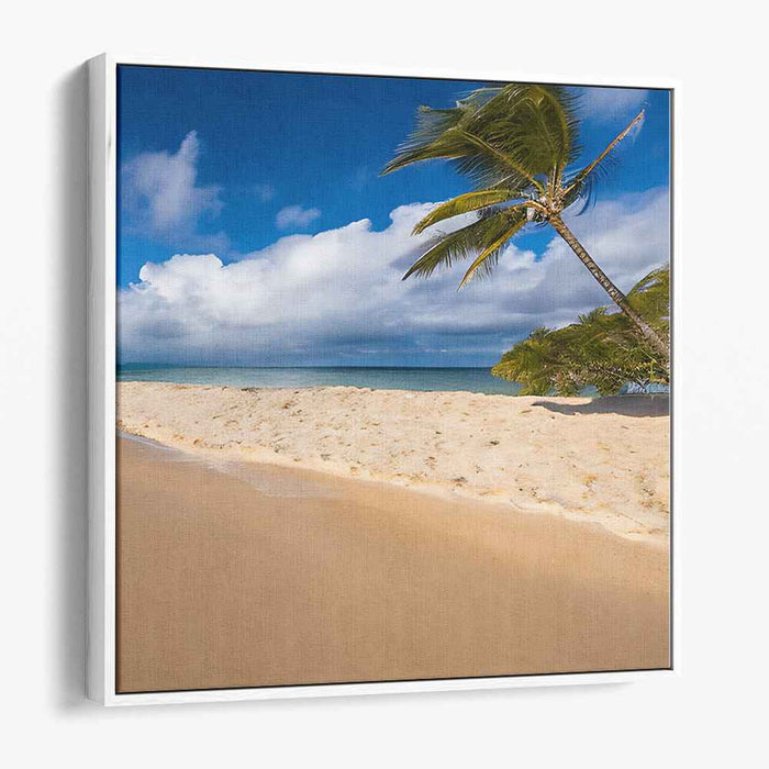 Ocean Foam Whispers: Serene Beachside Bliss Canvas Art Print
