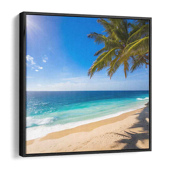 Crystal Shores: Pristine Beach and Azure Waters Canvas Art