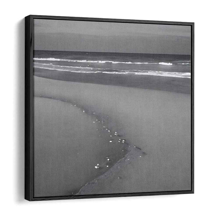 Oceanic Grayscale Voyage: Monochromatic Seascape Canvas Art Print