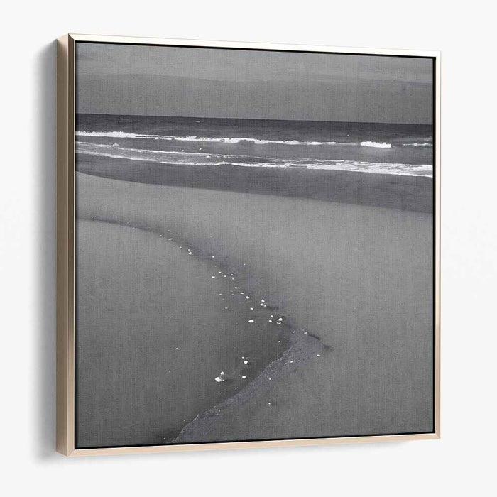 Oceanic Grayscale Voyage: Monochromatic Seascape Canvas Art Print