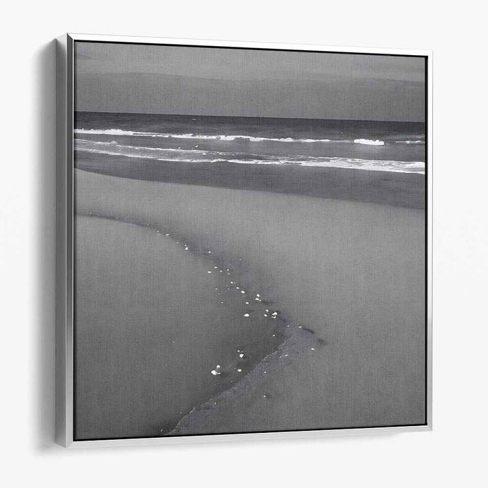 Oceanic Grayscale Voyage: Monochromatic Seascape Canvas Art Print