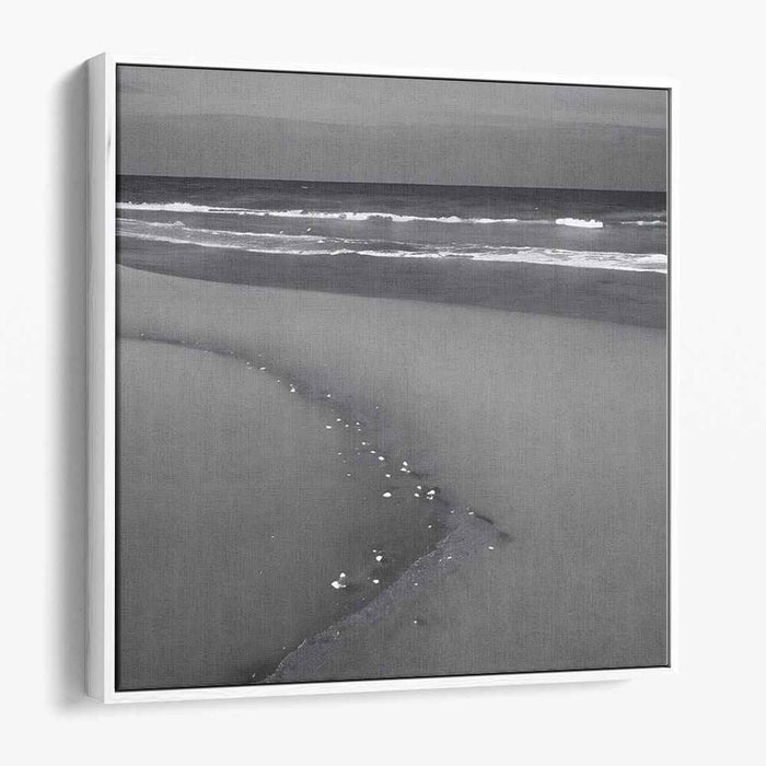 Oceanic Grayscale Voyage: Monochromatic Seascape Canvas Art Print