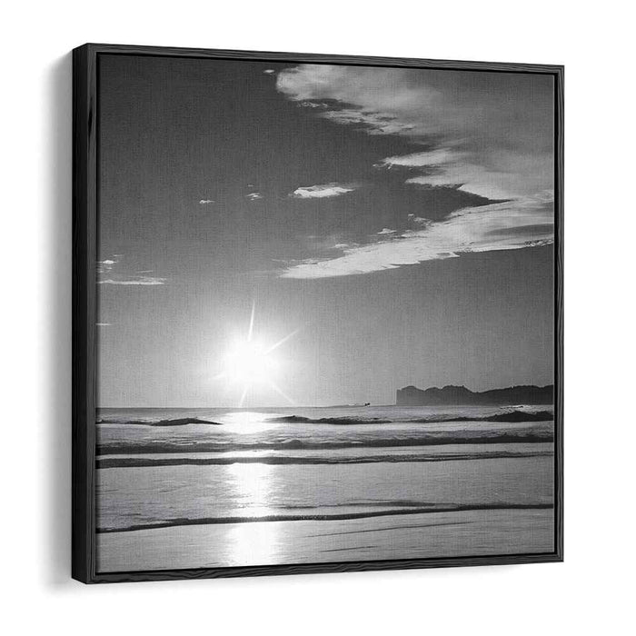 Silent Shorelines: Tranquil Black and White Beach Photography