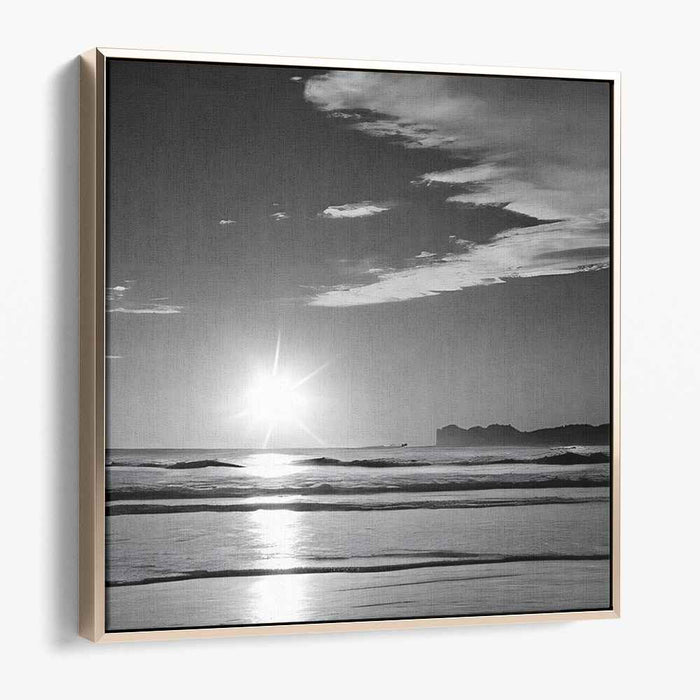 Silent Shorelines: Tranquil Black and White Beach Photography