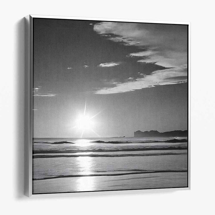 Silent Shorelines: Tranquil Black and White Beach Photography