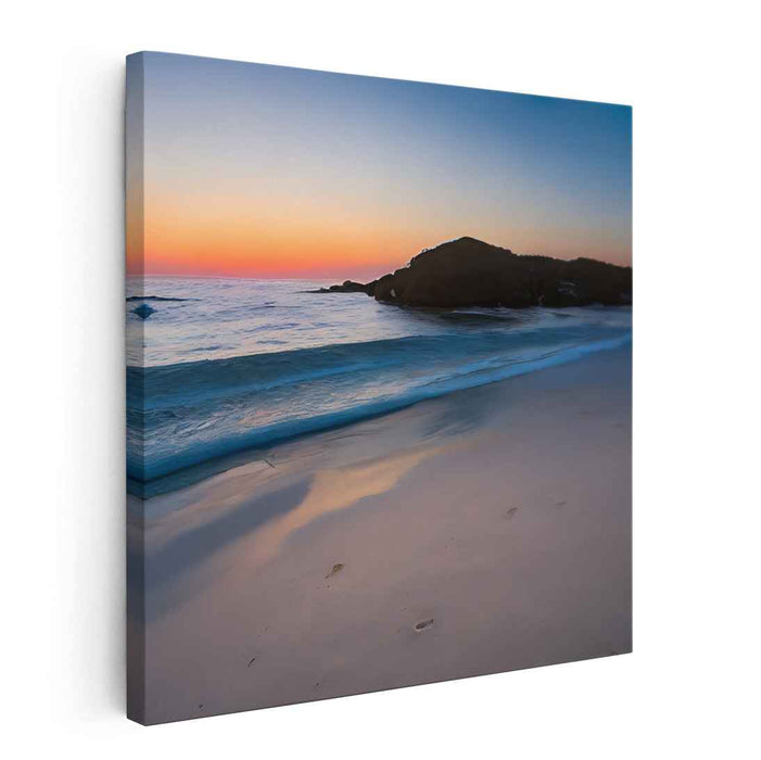 Tides of Realism: Realistic Ocean and Sand Canvas Art Print