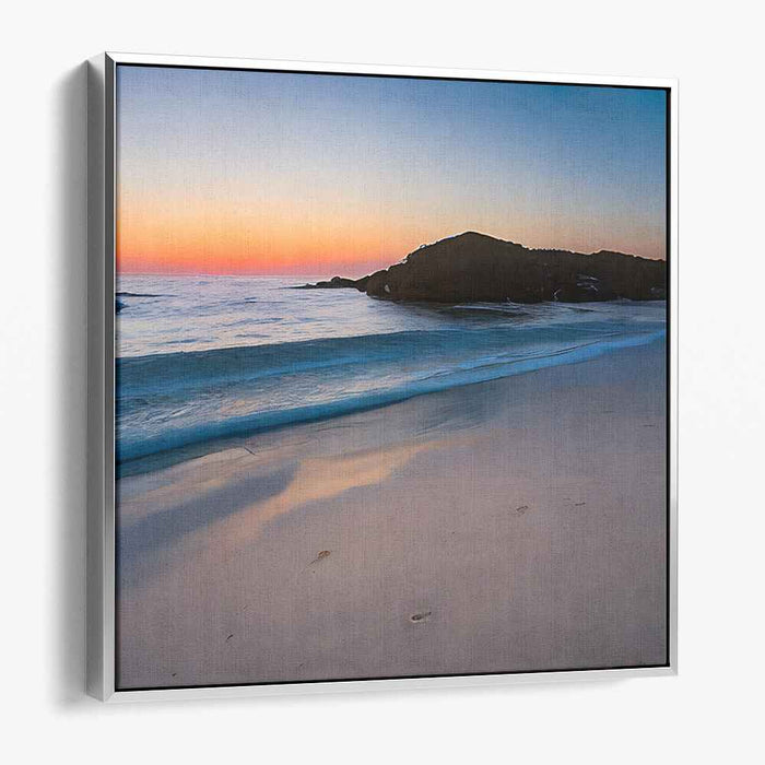 Tides of Realism: Realistic Ocean and Sand Canvas Art Print