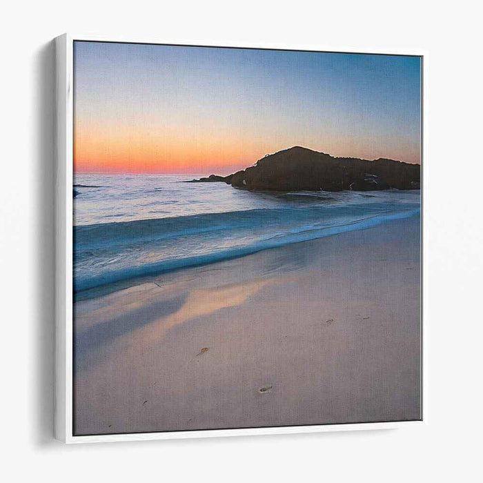 Tides of Realism: Realistic Ocean and Sand Canvas Art Print