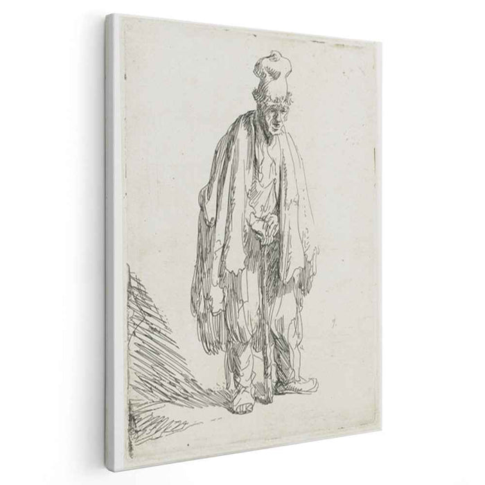Beggar in a High Cap Standing (1629) by Rembrandt