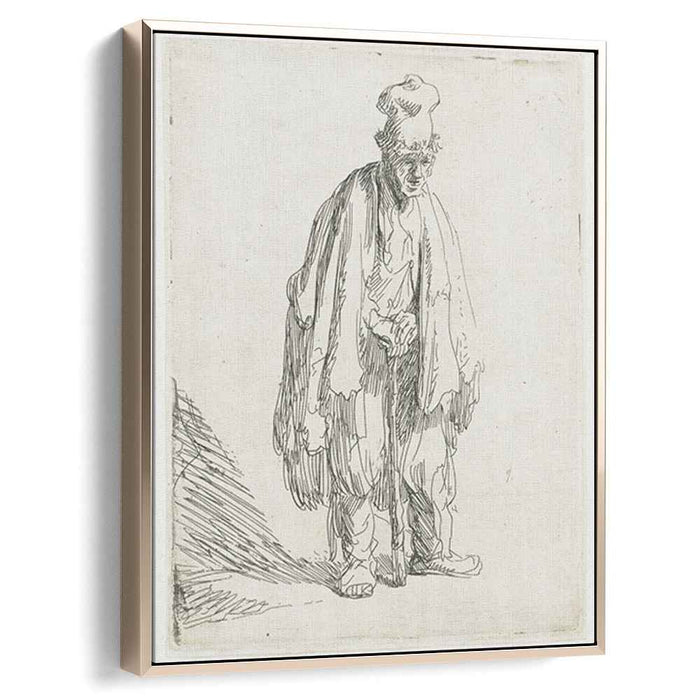 Beggar in a High Cap Standing (1629) by Rembrandt