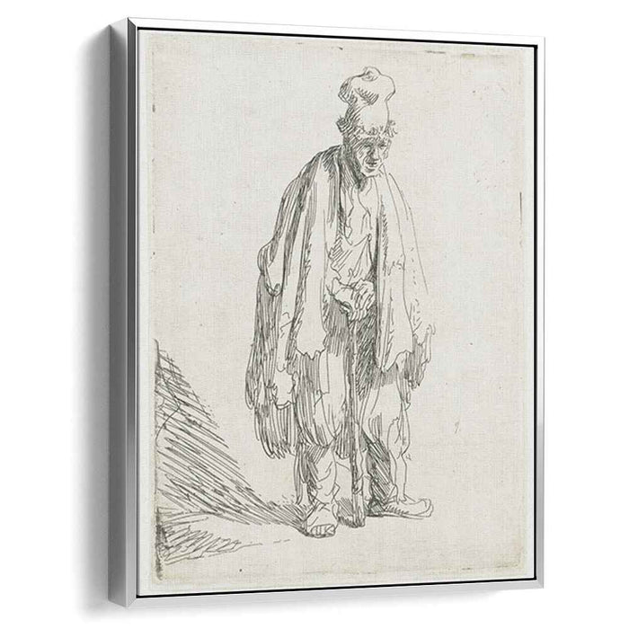 Beggar in a High Cap Standing (1629) by Rembrandt