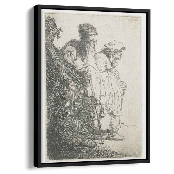Beggar man and woman behind a bank (1630) by Rembrandt
