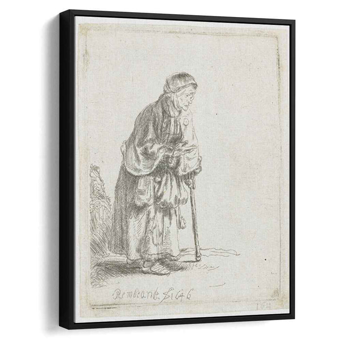 Beggar woman leaning on a stick (1646) by Rembrandt